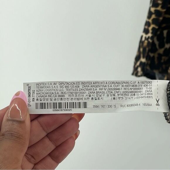 Zara Z1975 Leopard Print Babydoll Dress Women’s Small Button Front Long Sleeve - Picture 10 of 13